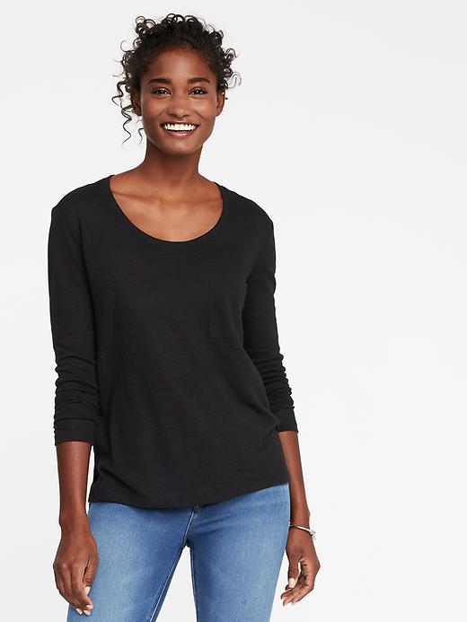 Boyfriend Linen-Blend Tee for Women | Old Navy