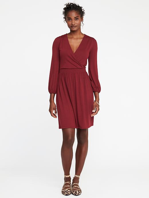 Wrap-Front Smocked-Waist Dress for Women | Old Navy