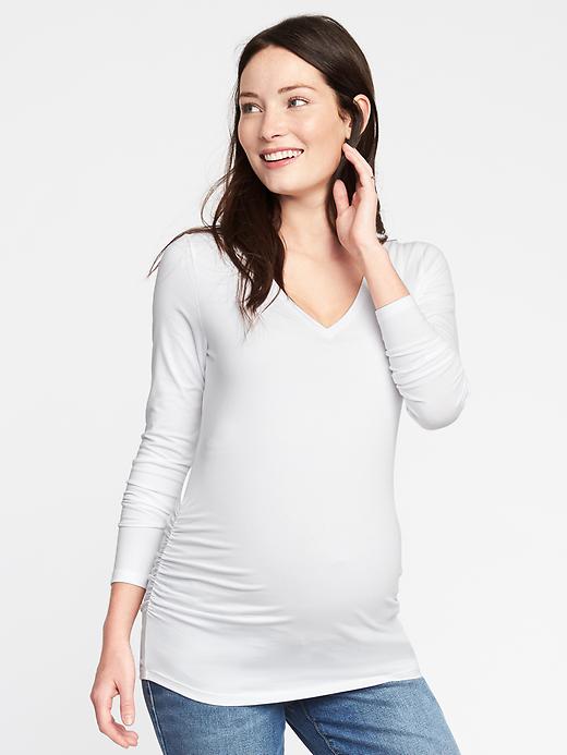 View large product image 1 of 1. Maternity Fitted V-Neck Tee