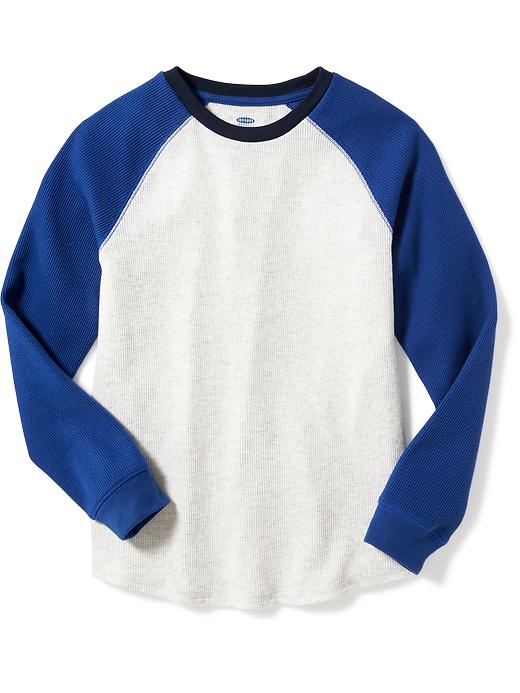 View large product image 1 of 1. Raglan-Sleeve Thermal Tee For Boys