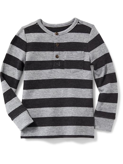View large product image 1 of 1. Striped Thermal Henley for Toddler Boys