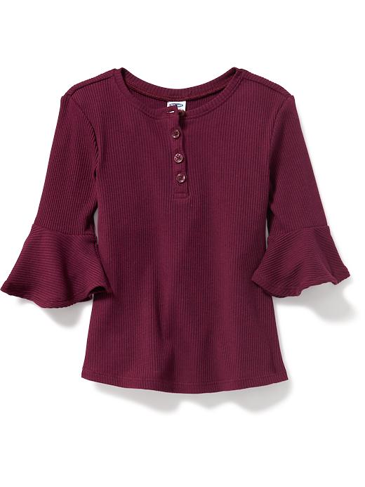 View large product image 1 of 2. Bell-Sleeve Henley for Toddler Girls
