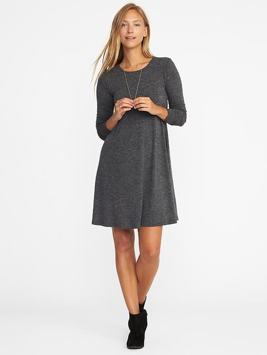 Image number 1 showing, Textured-Knit Swing Dress for Women