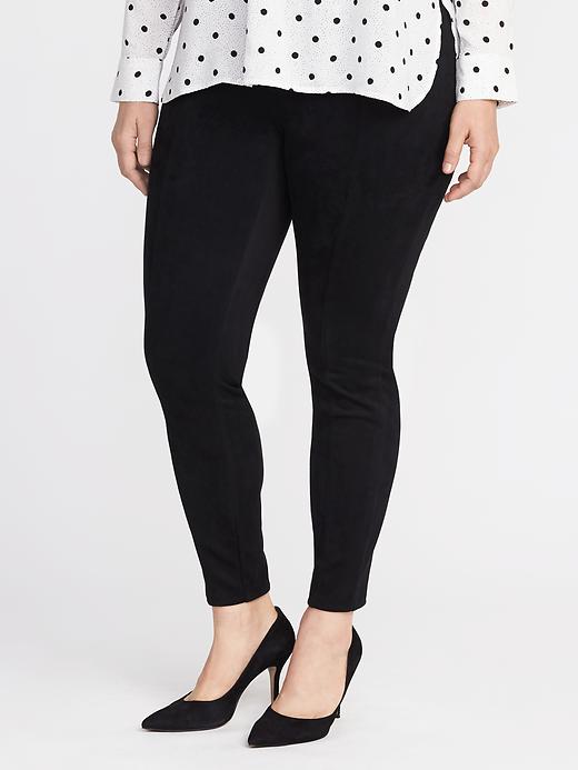 View large product image 1 of 3. High-Rise Plus-Size Sueded Stevie Pants