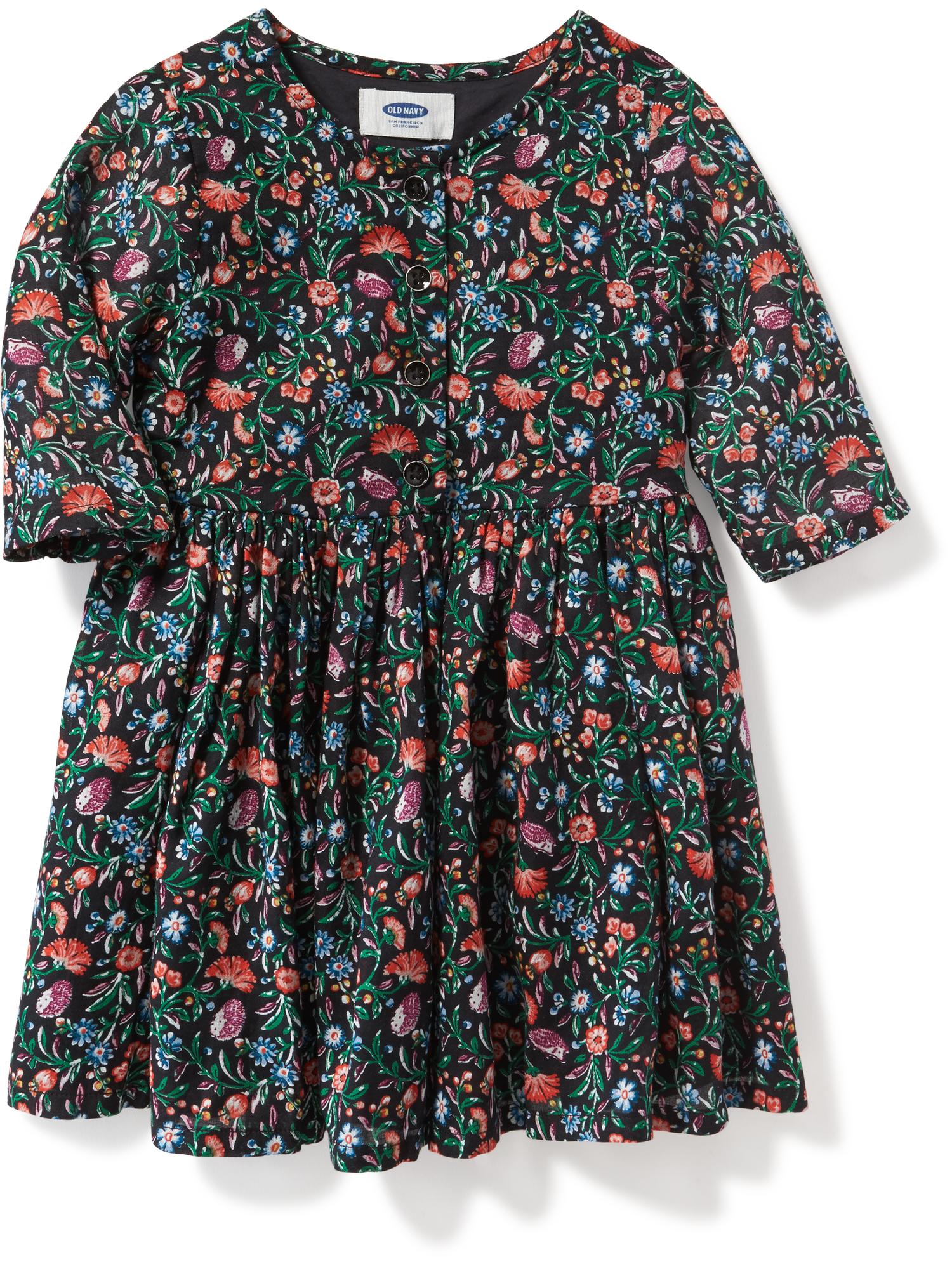 Fit & Flare Button-Front Dress for Toddler Girls | Old Navy