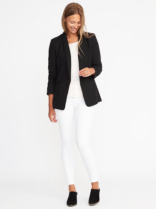 Herringbone Long Line Blazer For Women Old Navy 9175