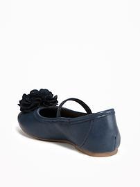 View large product image 3 of 4. Rosette Ballet Flats For Toddler Girls