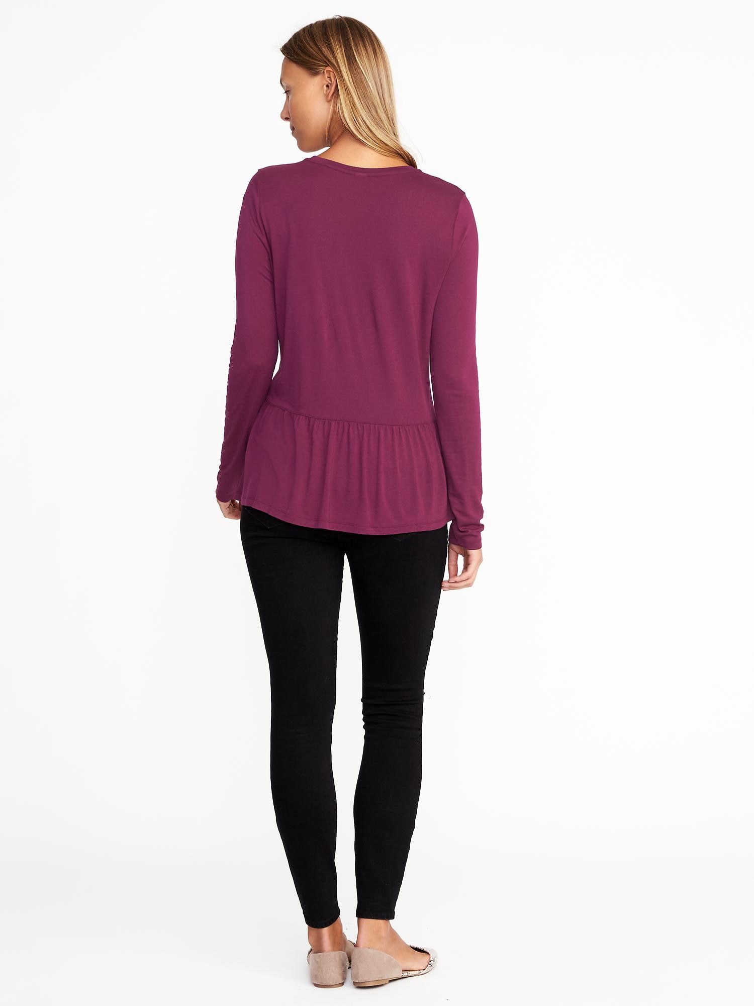 Relaxed Peplum-Hem Top for Women | Old Navy