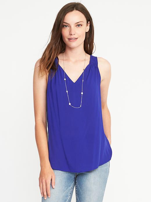 Relaxed Cut-Out Back V-Neck Tank for Women | Old Navy
