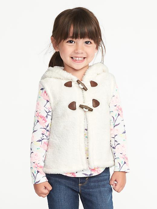 View large product image 1 of 4. Hooded Toggle-Button Vest for Toddler Girls