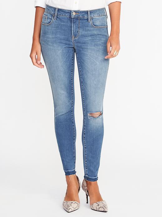 Image number 1 showing, Mid-Rise Built-In Sculpt Rockstar Ankle Jeans for Women