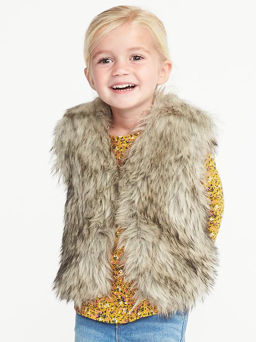 View large product image 1 of 4. Faux-Fur Vest for Toddler Girls