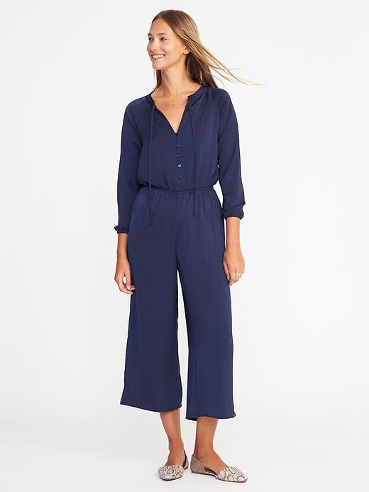 Satin Tie-Neck Jumpsuit for Women | Old Navy