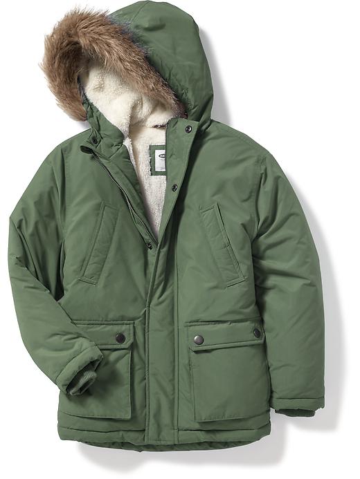 Sherpa-Lined Hooded Parka For Boys | Old Navy