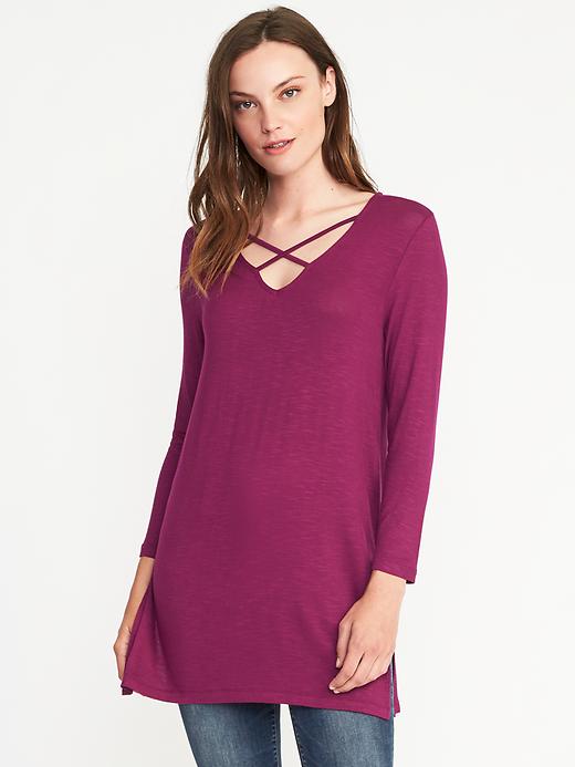 View large product image 1 of 1. Relaxed Cross-Strap Tunic for Women