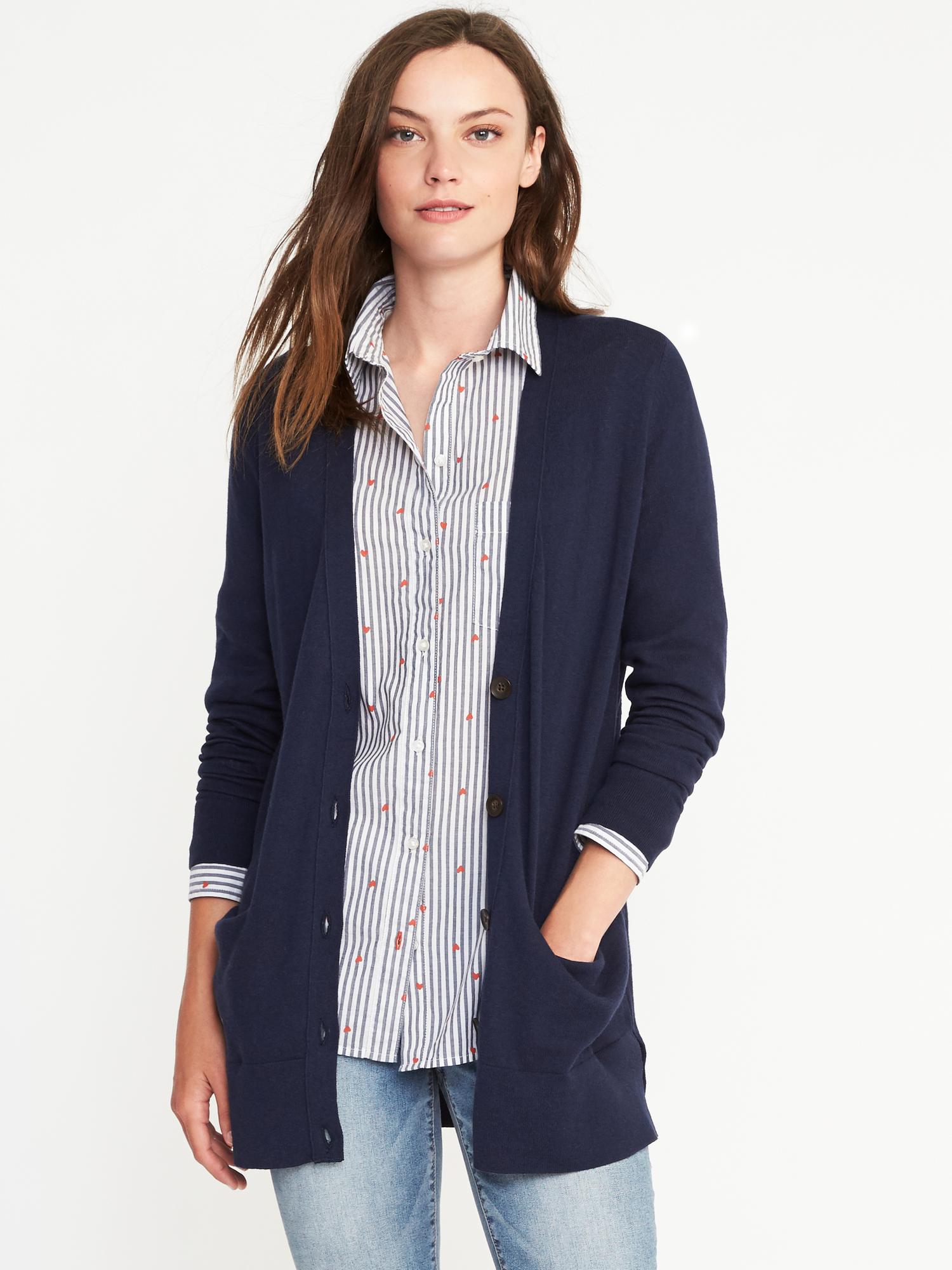 Womens navy shop boyfriend cardigan