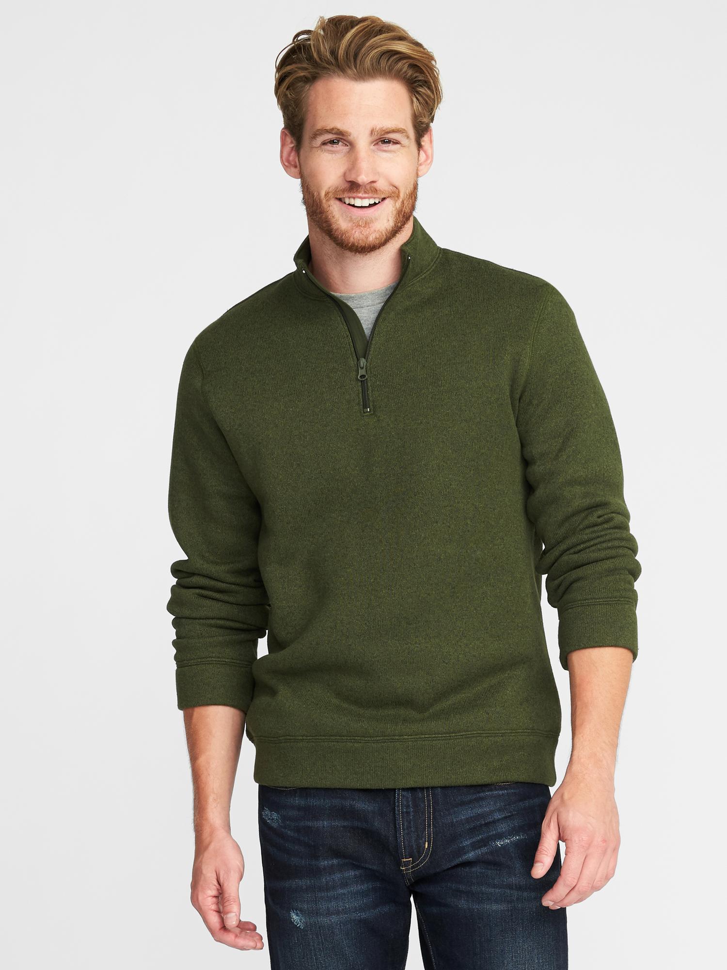 Sweater-Fleece Quarter Zip Pullover | Old Navy