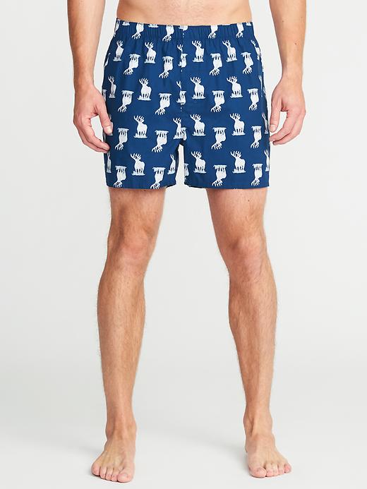 View large product image 1 of 1. Patterned Poplin Boxers for Men