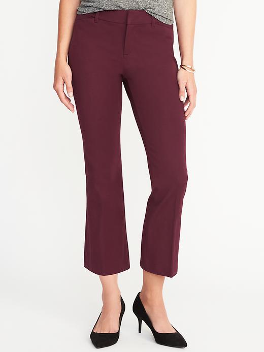 View large product image 1 of 2. Mid-Rise Pixie Flare Ankle Pants for Women