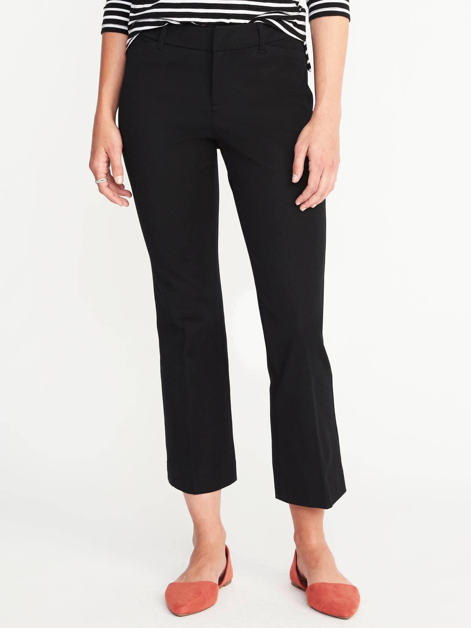 Mid-Rise Pixie Flare Ankle Pants for Women