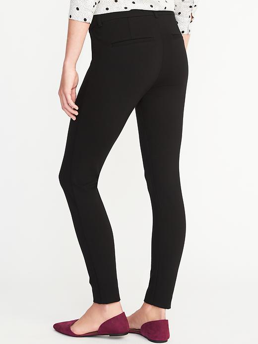 View large product image 2 of 2. Mid-Rise Built-In Sculpt Ponte-Knit Pixie Ankle Pants for Women