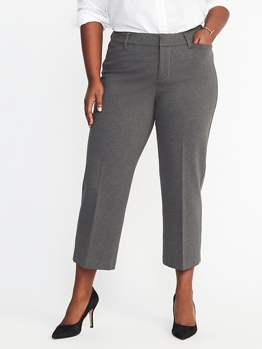 Image number 1 showing, Secret-Slim Pockets + Waistband Plus-Size Ponte-Knit Pixie Ankle Trousers