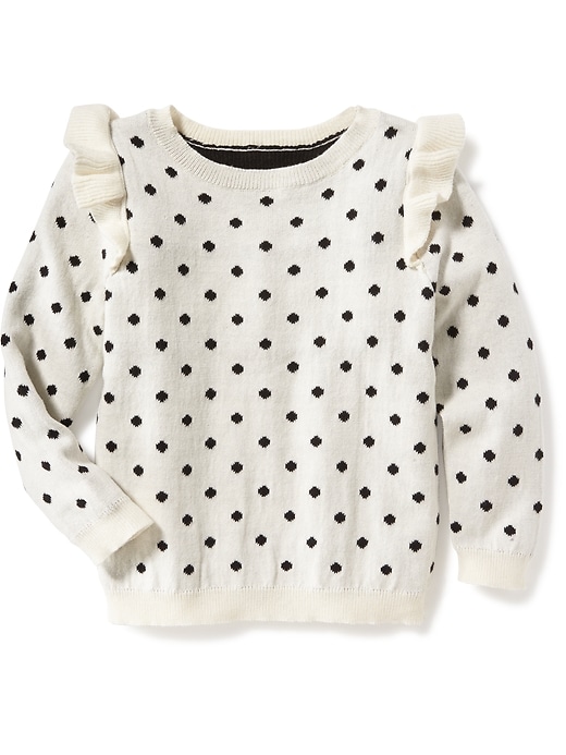 View large product image 1 of 2. Ruffle-Trim Sweater for Toddler Girls