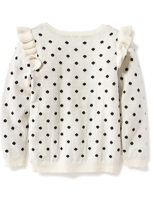 View large product image 2 of 2. Ruffle-Trim Sweater for Toddler Girls
