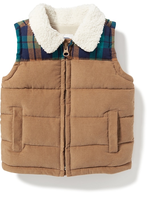 View large product image 1 of 2. Sherpa-Collar Corduroy Vest for Baby