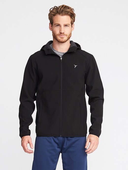Hooded Soft-Shell Stretch Jacket for Men | Old Navy