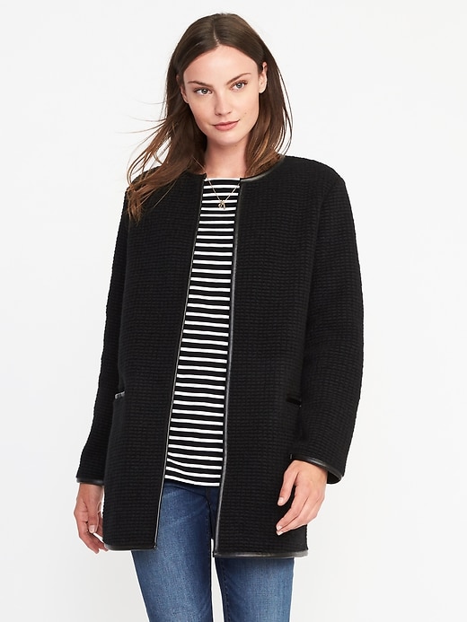 Textured-Jacquard Cardi-Coat for Women | Old Navy