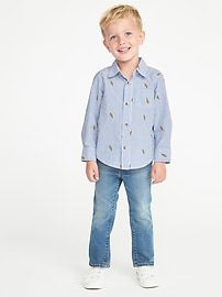 View large product image 3 of 4. Striped Poplin Shirt for Toddler Boys