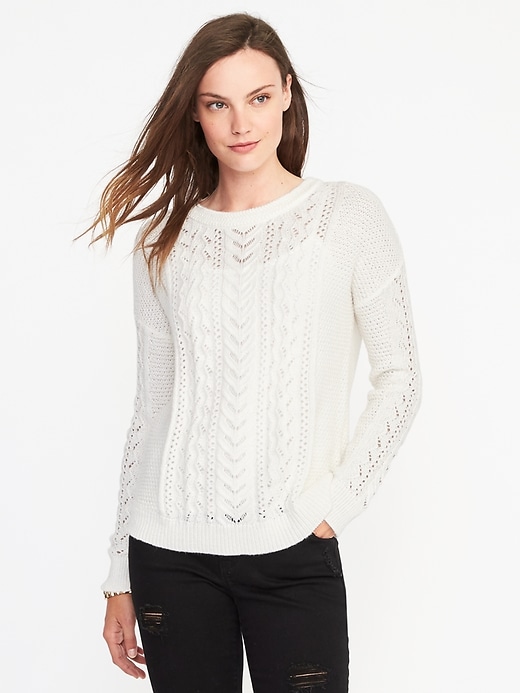 Relaxed Cable-Knit Sweater for Women | Old Navy