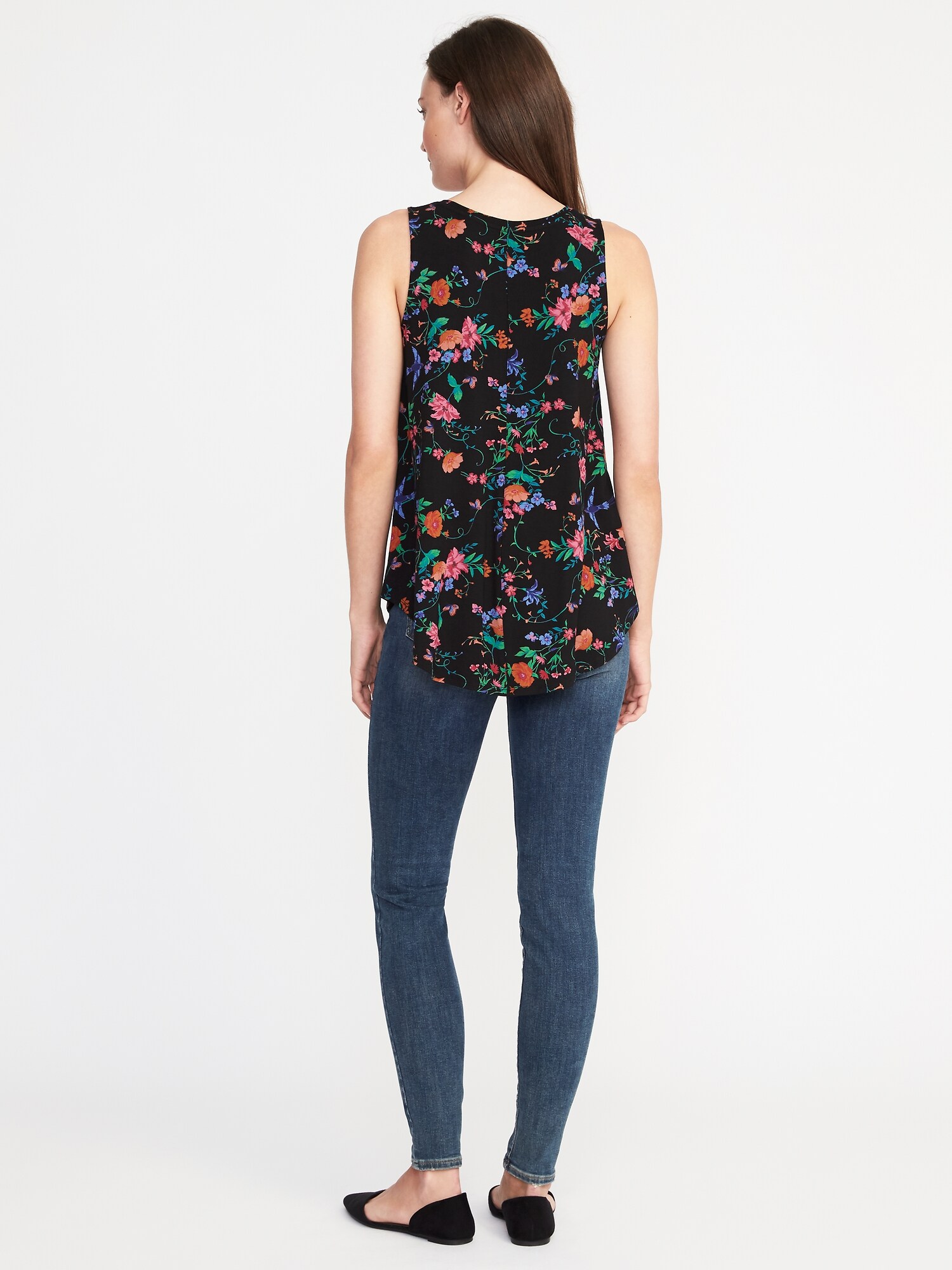 Luxe Printed High-Neck Swing Tank for Women | Old Navy