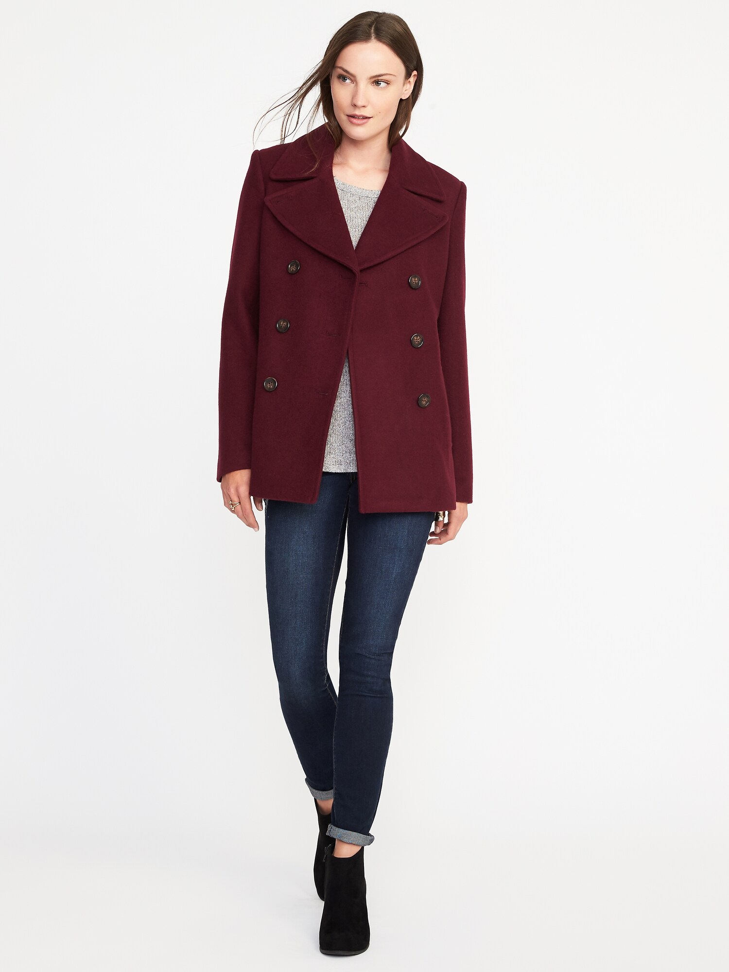 Pink peacoat old navy best sale