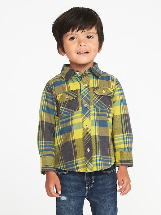 View large product image 1 of 1. Plaid Flannel Utility Shirt for Toddler Boys