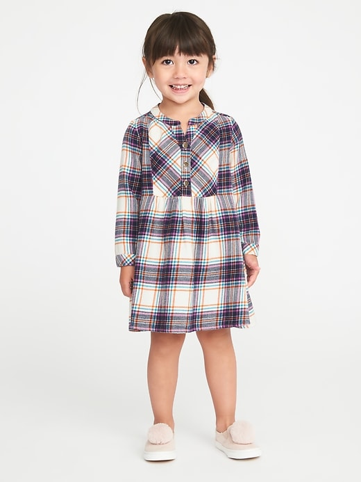 View large product image 1 of 3. Plaid Flannel Shirt Dress for Toddler Girls