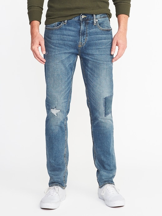 View large product image 1 of 2. Slim Built-In Flex Distressed Jeans For Men