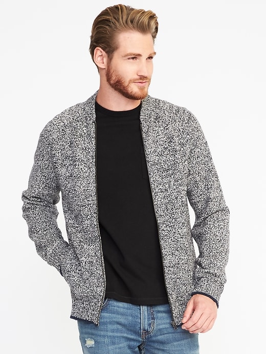 View large product image 1 of 1. Wool-Blend Full-Zip Sweater for Men