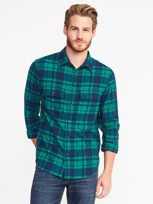 Regular-Fit Built-In Flex Flannel Shirt for Men | Old Navy