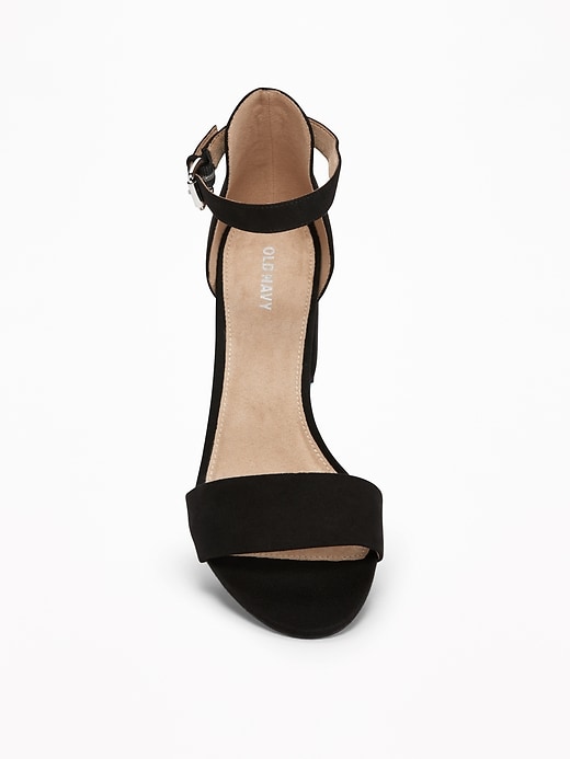 Image number 3 showing, Faux-Suede Block-Heel Sandals for Women