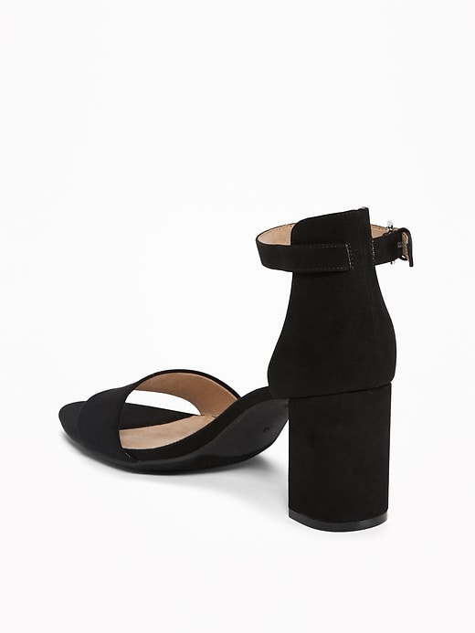 Image number 4 showing, Faux-Suede Block-Heel Sandals for Women