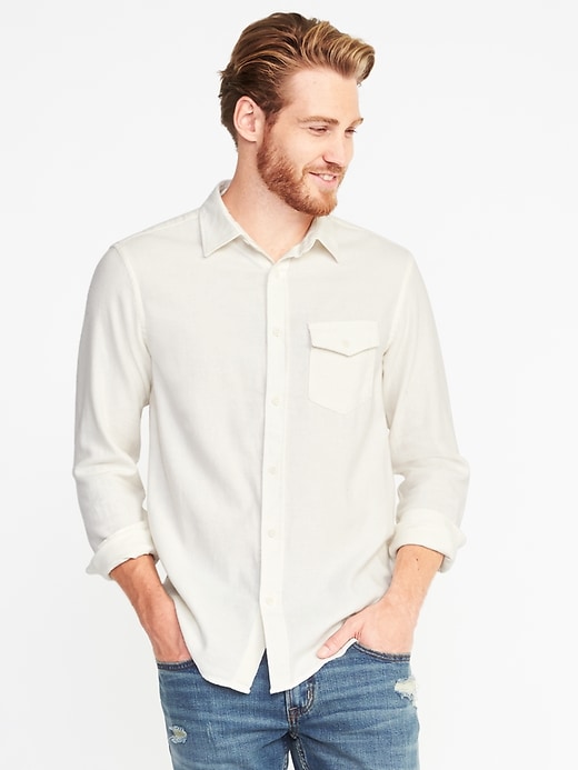 View large product image 1 of 1. Regular-Fit  Built-In Flex Flannel Shirt for Men