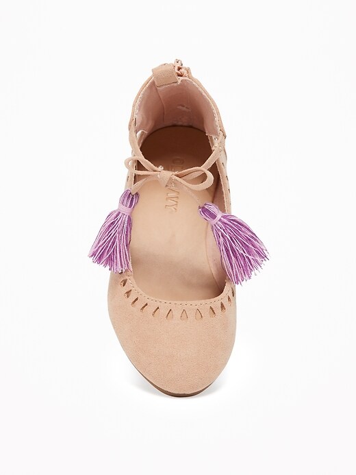View large product image 2 of 4. Sueded Tassel-Trim Flats For Toddler Girls
