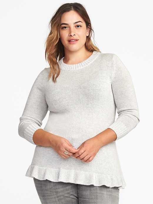 Ruffle-Hem Plus-Size Swing Sweater | Old Navy