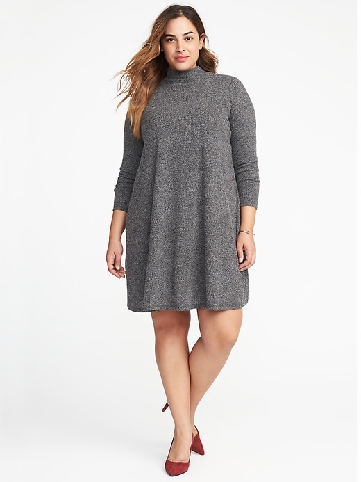 View large product image 1 of 1. Sweater-Knit Plus-Size Swing Dress