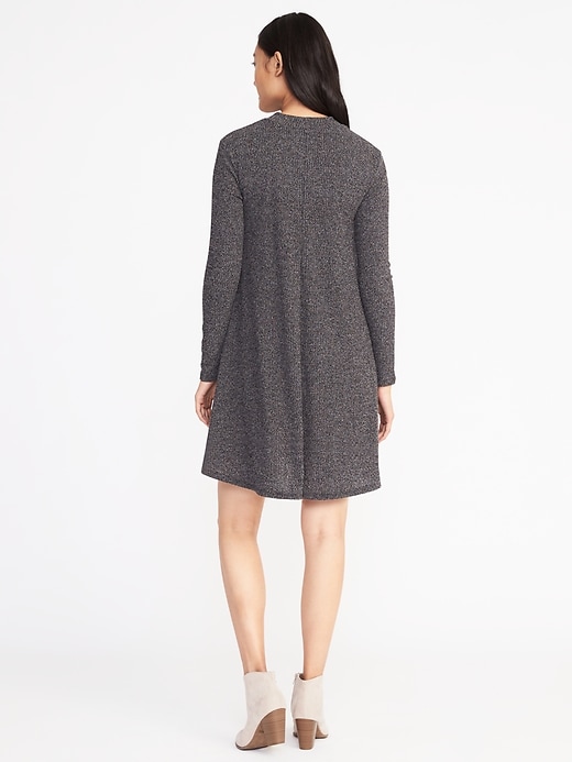 Image number 2 showing, Mock-Neck Sweater Swing Dress for Women