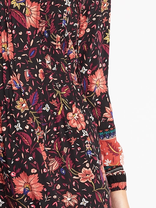 Floral Pintuck Swing Dress for Women | Old Navy