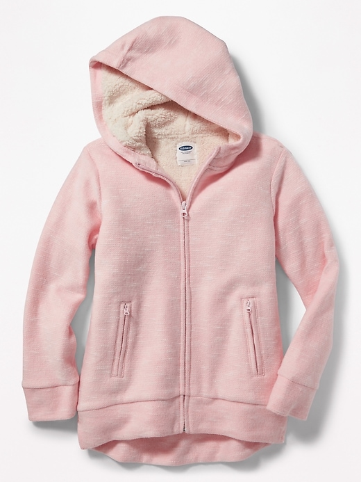 View large product image 1 of 2. Relaxed Sherpa-Lined Hoodie for Girls