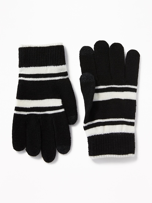 View large product image 1 of 1. Printed Text-Friendly Sweater Gloves for Women